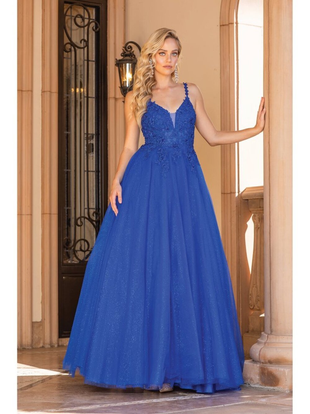 NEW ROYAL-BLUE Evening Gown Floor Length Formal Elegant Stunning 4328